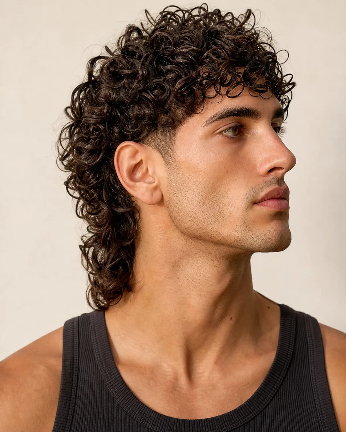 Curly Mullet 2027 - vista frontal y trasera exacta