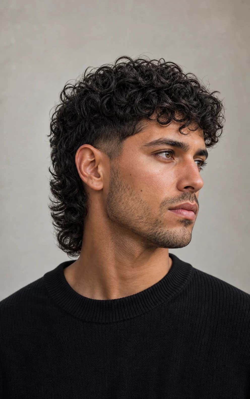 Curly mullet — Mullet hombre